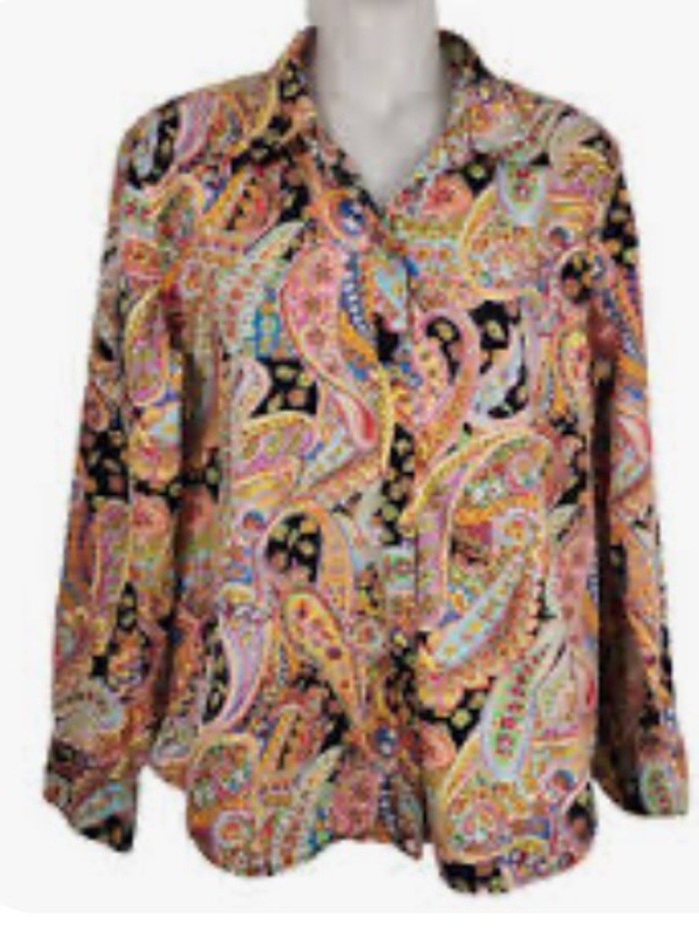Chaps Multicolor Paisley Button-Down Shirt Size XL